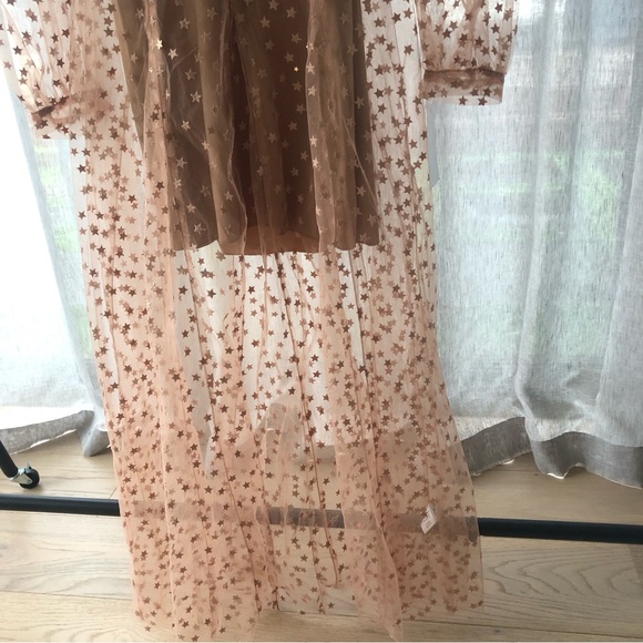 For Love & Lemons Sheer Star Maxi Dress Size Medium - Picture 6 of 11